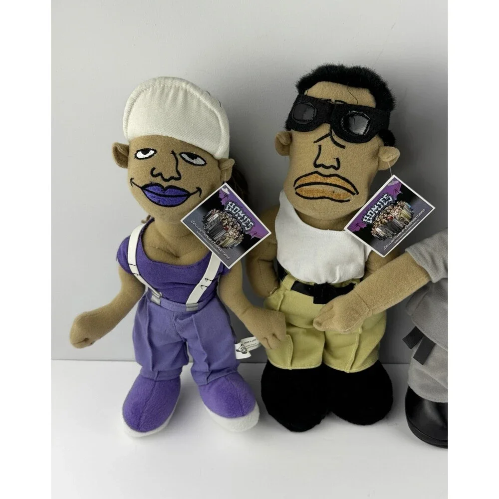 3 VTG Homies Plush Dolls Ice Block/Mr Fit/Fly Gurl W/ Tags / Peek A Boo Toys
